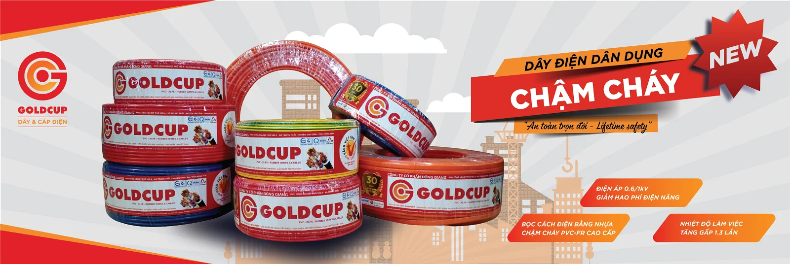 Dây điện siêu chống cháy Gold Cup