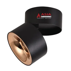 Đèn trần nổi xoay góc vỏ đen 7W Asia